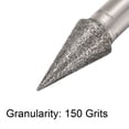 thumbnail image 4 of Brocas de diamante, brocas de molienda para herramienta rotativa de 1/4 de pulgada de vástago, cónica de 8mm, 150 granos, 2 piezas, 4 of 4