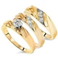 thumbnail image 4 of Pompeii 1/3ct Diamond Engagement Trio Wedding Band Set 14K Yellow Gold (G/H,I1-I2), 4 of 6