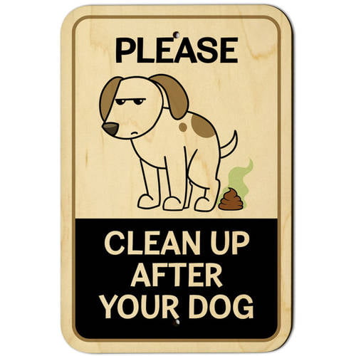12' x 18"  ALUMINUM  POOP SCOOP CLEAN UP AFTER YOUR DOG SIGN 