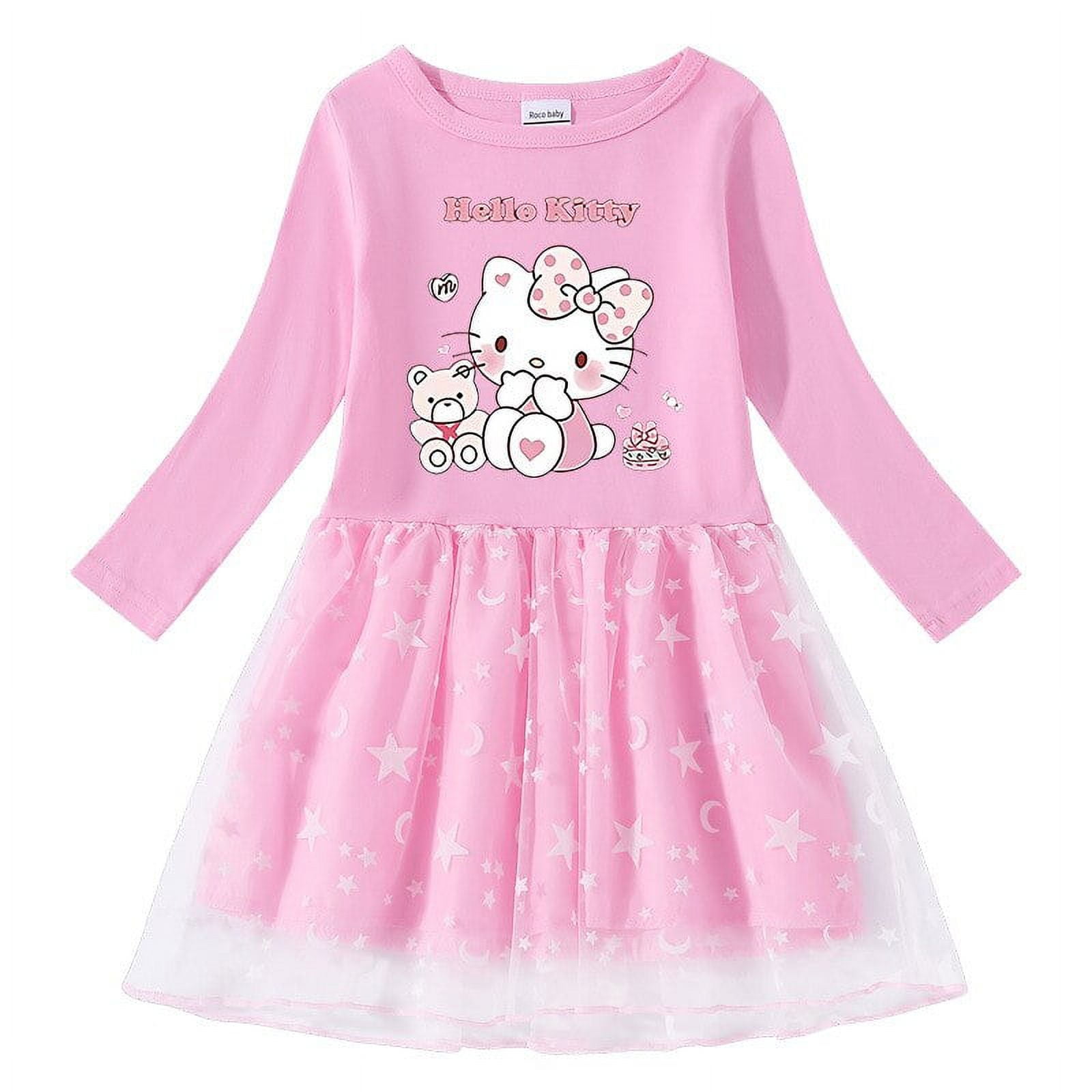 tokyo hot e794 Y2K Kawaii Anime Sanrio Hello Kitty Girls Dress Cartoon Cute Printing  Children Autumn Party Clothing Long Sleeve Yarn Skirt Gift - Walmart.ca