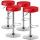 thumbnail image 1 of Taburetes de bar COSTWAY, modernos, giratorios, sin respaldo, piel sintética, color rojo, 1 of 9