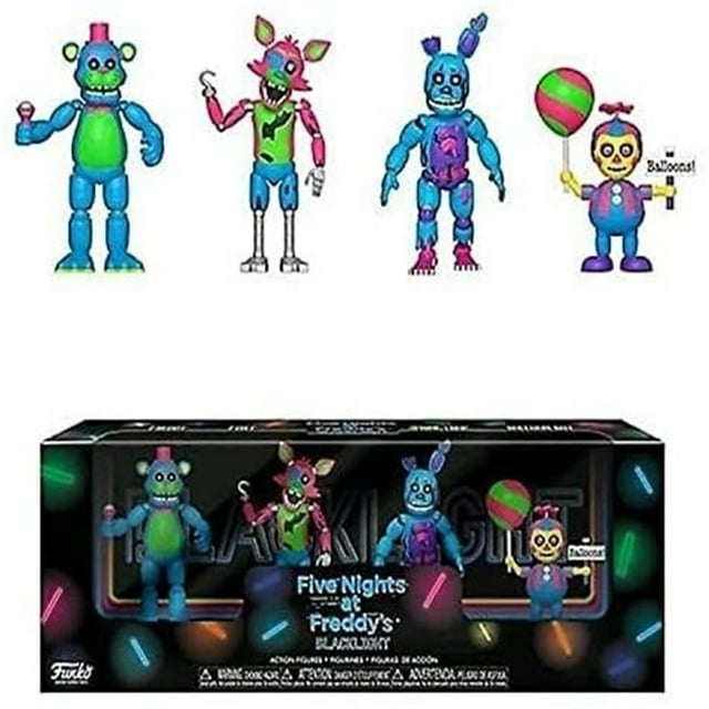 KEVCHE 4 Piezas Figuras de FNAF Figuras de Accion Five Nights at Freddys Juguetes, FNF Oso Freddy Bonnie Foxy Chica Figura de Accion Articulada FNAF Juguetes Regalos para Niños Set F, Edad 3+