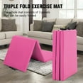 thumbnail image 5 of YRLLENSDAN Folding Gymnastics Mat Thick Exercise Mat for Home Workout Leather Tumbling Mat for Gymnastics for Home Schooling and Daycare Cheer Mat Foldable Gym Mat for Kids 2×6 ft,Pink, 5 of 8