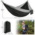 thumbnail image 2 of Eurhowing Ultralight Portable Camping Hammock, 600lbs Capacity Double Hammock with Tree Straps, 2-Person Travel Hammock for Backyard, Backpacking, Camping, 2 of 8