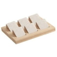 thumbnail image 2 of Maytalsory Rustic Wood Earring Card Holder with Tray for Jewelry Display Showcasing Collection 6 Pair Cream 1Set, 2 of 6