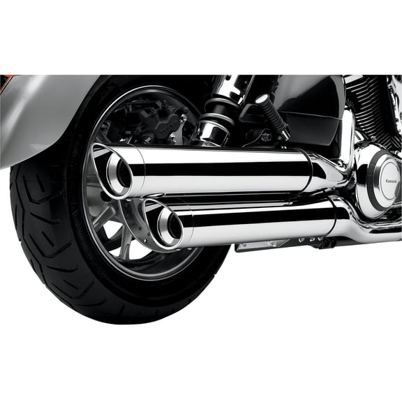 4" Slip On Mufflers Chrome with Scalloped Tips