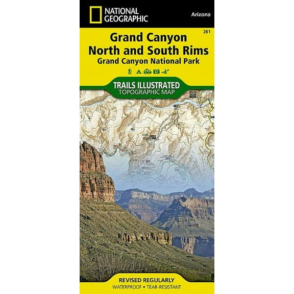National Geographic Trails Illustrated M Grand Canyon, North and South Rims Map [Grand Canyon National Park], Book 261, (Paperback)
