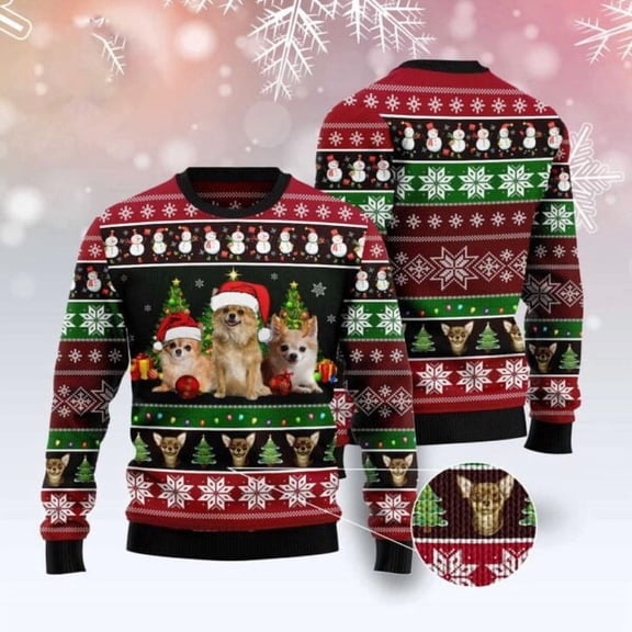 Chihuahua Group Beauty Christmas Sweater, Dog Christmas Sweater, Dog Sweaters