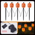 thumbnail image 1 of Lámpara de cabeza de esqueleto fantasma de calabaza de Halloween, luz LED 3D de camino de jardín para decoración de patio, jardín y porche con un brillo escalofriante, 1 of 4