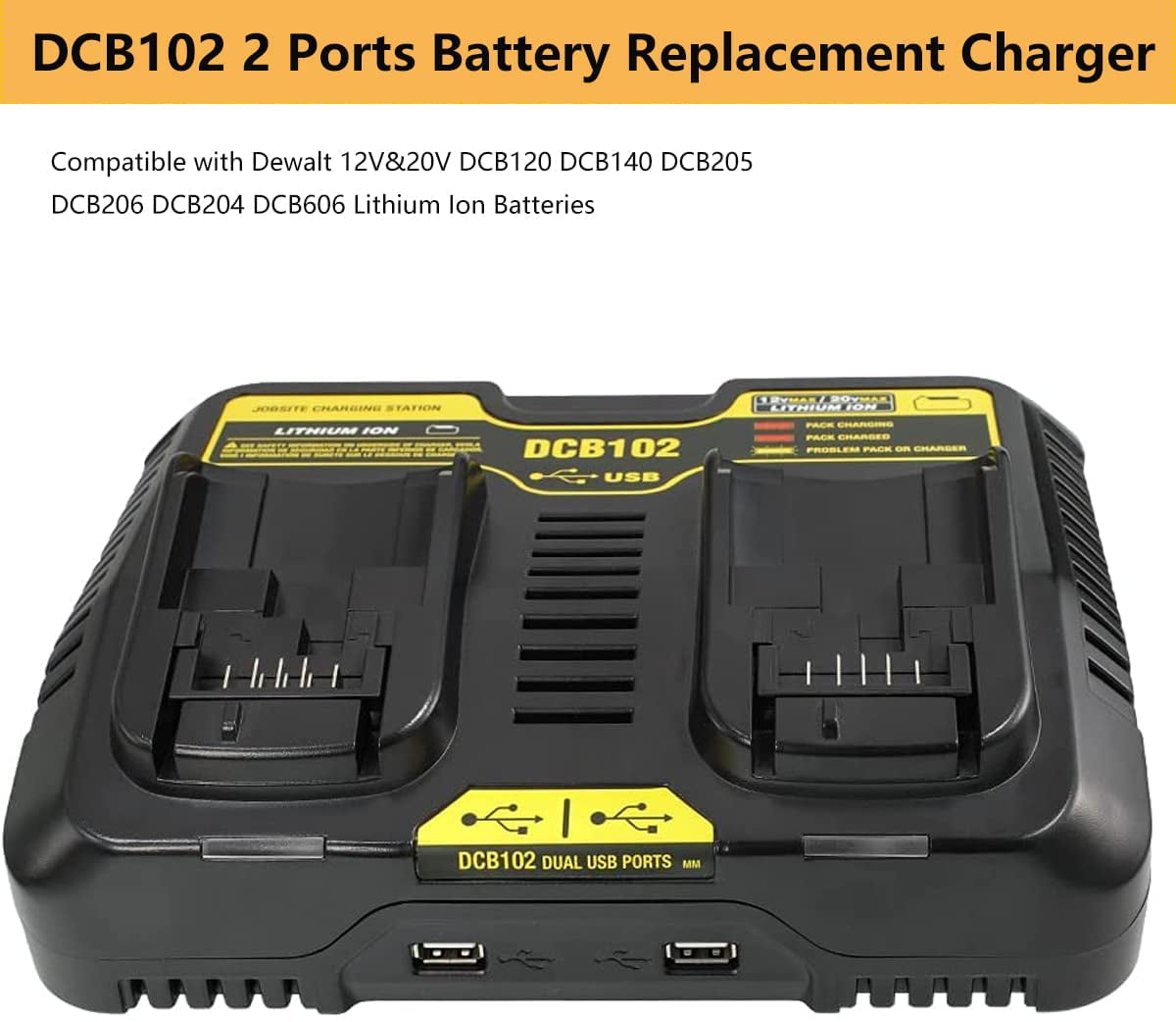 Dewalt DCB102 10.8-18V 4.0A Dual Lithium Ion Battery Charger 220V 