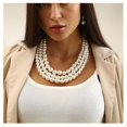thumbnail image 2 of Collier Ras du Cou Chaîne de Perles Collier Perle Personnalisé Perle Ronde Collier Foulard Grande Perle Simulée Collier Ras du Cou Perle Artificielle pour Femmes, 2 of 5