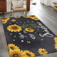 thumbnail image 2 of Area Rugs for Living Room Bedroom, Black Sunflowers 4'x6' Rug Washable Carpet Runner Indoor Outdoor, Vintage Garden Floral Bees Farmhouse Non Slip Accent Floor Mats Rug for Kitchen, Office, 2 of 8
