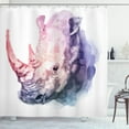 thumbnail image 1 of Ambesonne Watercolor Shower Curtain, Pastel Savannah Animal, 69"Wx84"L, Lilac Pink, 1 of 3