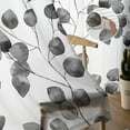 thumbnail image 5 of Sheer Curtains 63 inches Long, Black Gradient Leaves Light Filtering Sheer Window Curtains Rod Pocket Voile Drapes for Bedroom Living Room, 52"W x 63"L 2 Panels, 5 of 7