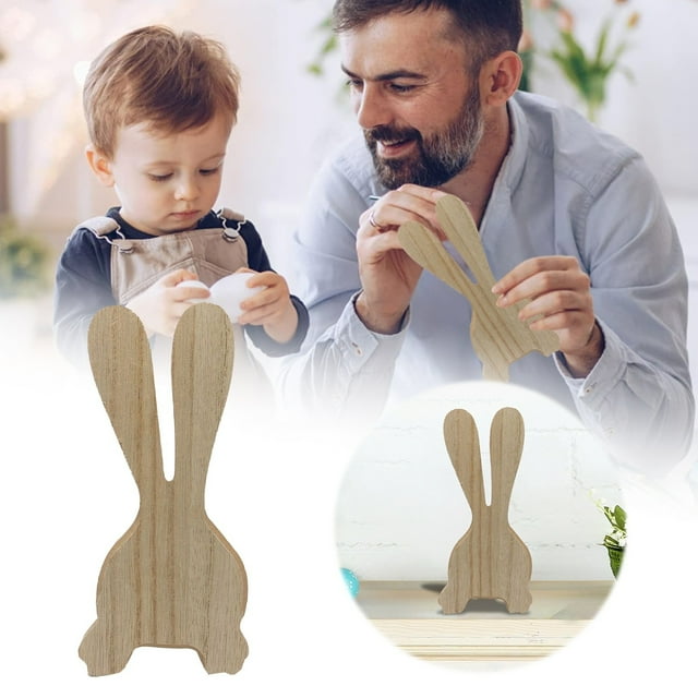 Binwennn Easter Bunny Decoration Exquisite Wood Rabbit Shape Decoration For Home For Daily Easter For Present F Christmas Ornament Decorations Snowflake Ornament Christmas Ornament Keepsake Phone
