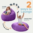 thumbnail image 5 of Jaxx Cocoon 4 Foot Bean Bag Chair and Crash Pad, Grape, 5 of 10