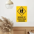 thumbnail image 6 of Beware Of Pedestrian Crossing Sign Aluminum Metal Tin Sign For Indoor & Outdoor Yard Sign Lawn Sign Decor 8x12Inch, 6 of 7
