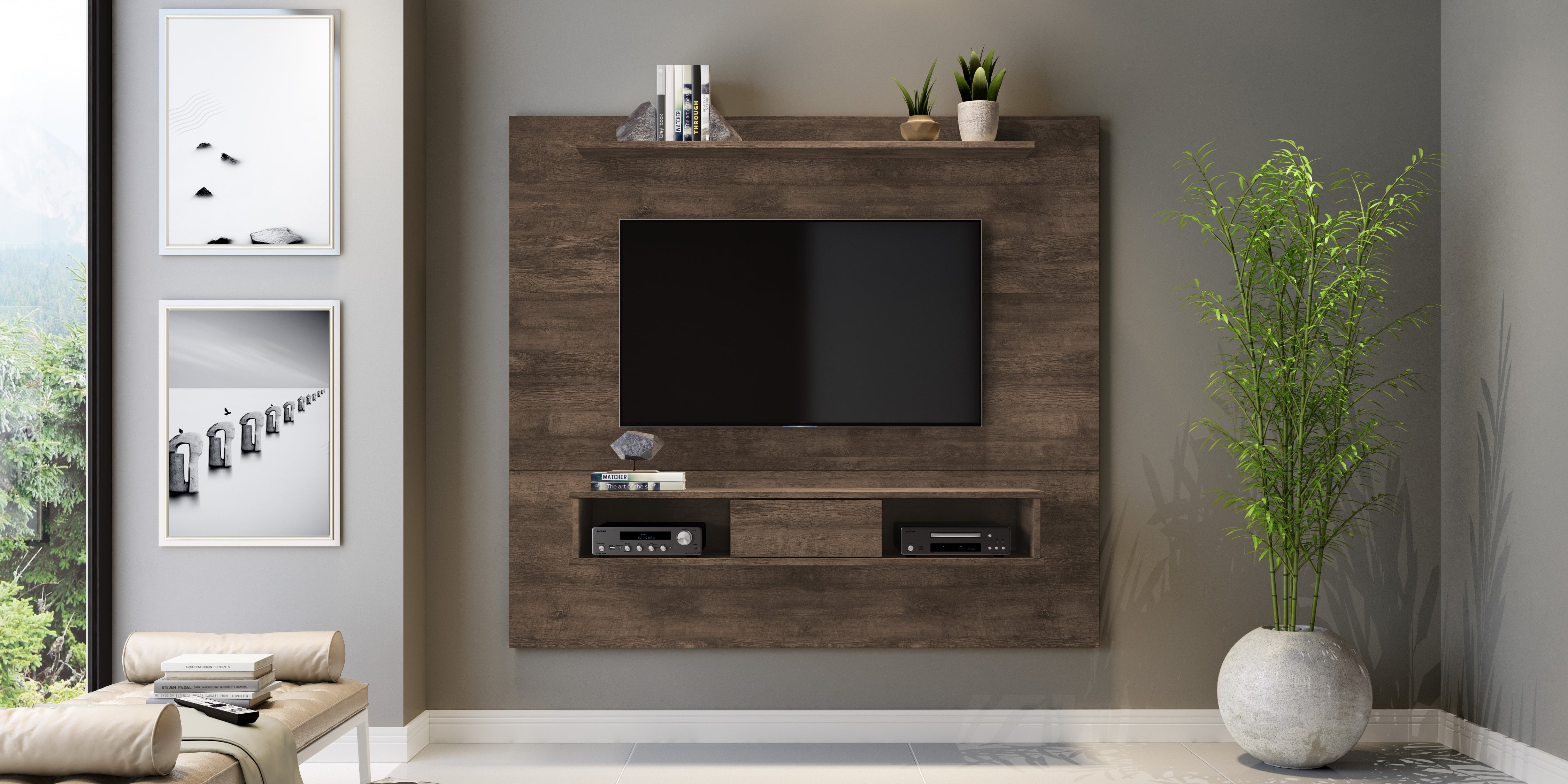 Midtown Concept Omaha 2-Shelf TV-Board (Up to 70inch TVs)