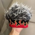 thumbnail image 4 of Jiibva Men Wig Hat, Fake Hair Hat for All Ages Flame Knitted Hat with Hair Attached Funny Short Hair Wig Headband Novelty Hat with Wig Spiked, 4 of 7