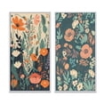 thumbnail image 2 of Designart "Retro Pastel Vintage Wildflowers III" Abstract Botanicals Framed Wall Art Set Of 2 - Modern Pink Framed Canvas Set For Living Room Decor, 2 of 6