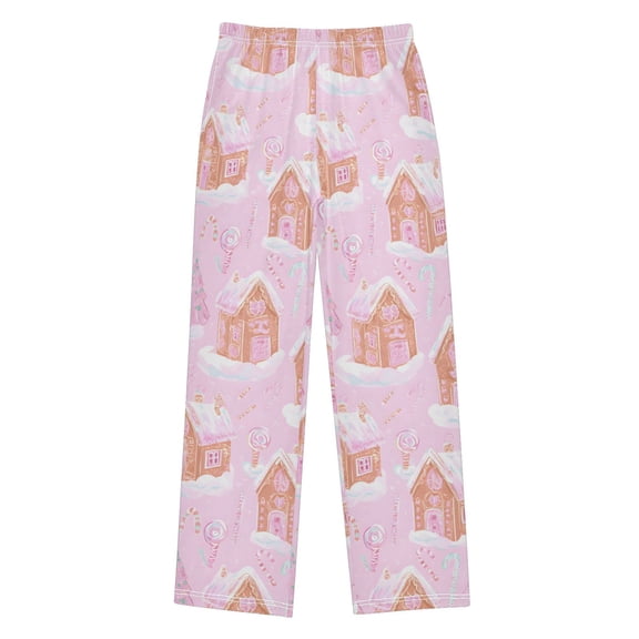 Pink Gingerbread Houses Pajama Pants Soft Lightweight Lounge Pants Bottoms Sleep Pants Warm Comfy