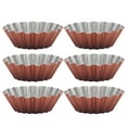 thumbnail image 4 of GAXIRE Egg Tart Mold Metal Brown 6Pcs, 4 of 8