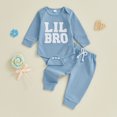 thumbnail image 6 of mgoYE Baby Boy Clothes Little Brother Ribbed Long Sleeve Romper Pants Set 0 3 6 9 12 18 Months 2Pcs Cute Infant Fall Winter Clothes, 6 of 8