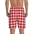 thumbnail image 3 of Naloa Red Checkboard Men's Short Pajama Pants, Lounge Comfort Shorts with Elasticized Waistband and Side Pockets - 4X-Large, 3 of 9