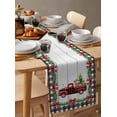 thumbnail image 3 of Table Runners 72 Inches Long Dress Scarves, Merry Christmas Farmhouse Kitchen/Dining Table Runner, Coffee Tablerunners, Xmas Tree Truck Balls Gifts Grey Wood 13x72 Inch, 3 of 7