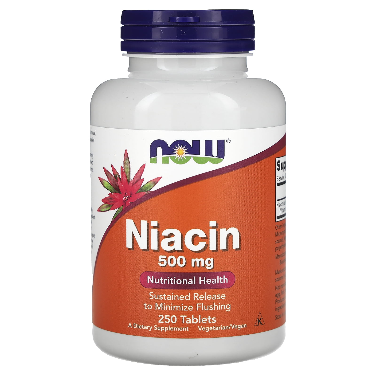 NOW Supplements, Niacin (Vitamin B-3) 500 mg, Sustained Release, Nutritional Health, 250 Tablets
