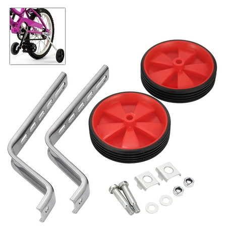 Universal Bicycle Training Wheels 12 to 20 Inch Bike Side Wheels Bicycle Stabiliser Color:Red