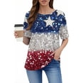 thumbnail image 6 of MEICHEN Womens Graphic Tees 4Th of July Round Neck American Flag Short Sleeve Independence Summer Shirt Summer 250th Anniversary Tops, 6 of 6