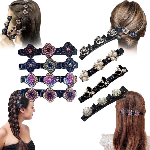 Pinzas para el cabello trenzadas Simplicity, pinzas para el cabello trenzadas con piedras de cristal brillantes, pinzas para el cabello trenzadas para mujeres, pinzas para el cabello trenzadas Beneath