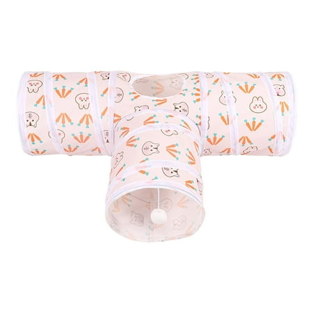 3 Ways Cat Tunnel Interactive Durable with Peep Hole Portable cat Toy for Cat Rabbit Kitten Pet , T Shape