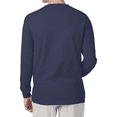 thumbnail image 5 of Hanes Men's Beefy-T Long Sleeve T-Shirt, Comfortable Crew Neck Classic Fit Tee, Navy, 3XL, 5 of 5
