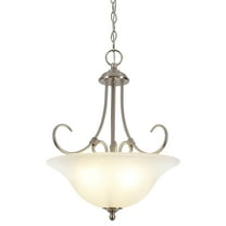 Design House Willowdale Traditional Satin Nickel Pendant Light with Alabaster Glass Shades