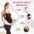 thumbnail image 2 of GABRIALLA Elastic Pregnancy Belly Band for Pregnant Women, Adjustable Maternity Belt, MS-96 (White with Pink, 2XL), 2 of 6