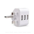 thumbnail image 1 of Mains 3 Pin Plug Adapter Wall Charger 123-port Dual Usb For Phones Tablets, 1 of 4