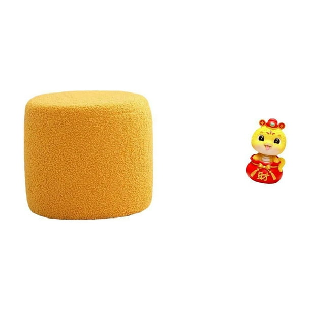 Taburete Otomano Redondo Con Reposapiés, Asiento Tipo Banco, Silla Cilíndrica, Taburete De Té Para Oficina, Dormitorio, Habitación Infantil, Apartamento, Estatua De Serpiente Del Año Nuevo