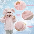 thumbnail image 6 of Coerni Toddler Baby Girls Faux Coats Winter Fleece Jacket Warm Clothes Bunny Rabbit Ear Full Zip Hooded Outwear 1-6 Years, 6 of 7