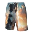 thumbnail image 4 of Pofeuu Cloud Border Collie Prin Men's Swim Trunks Quick Dry Bathing Suit Swimming Board Shorts Mesh Lining Beach Swimwear-Large, 4 of 6