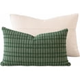 thumbnail image 2 of Fennco Styles Woven Textured Cotton Blend Throw Pillow Cover 12" X 20" - Emerald Decorative Sofa Cushion Case Sofa, Couch & Bed for Home Décor, 2 of 4