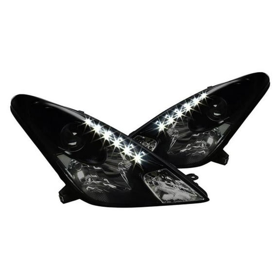 Black & Smoke Projector Headlights with LED DRL for 2000-2005 Toyoto Celica