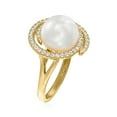 thumbnail image 3 of Ross-Simons 11mm Shell Pearl and .40 ct. t.w. CZ Swirl Ring in 18kt Gold Over Sterling, Women's, Adult, 3 of 5