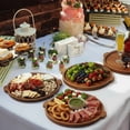 thumbnail image 6 of Cnshop 13" Round Acacia Wood Serving Tray with Handles, Decorative Coffee Table Tray and Cheese Board, 6 of 7