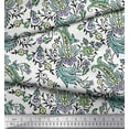 thumbnail image 3 of Soimoi Moss Georgette Fabric Leaves,Floral & Paisley Block Print Sewing Fabric Yard 42 Inch Wide, 3 of 3