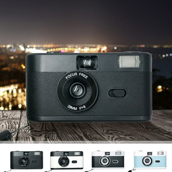 Digital Camera for Beginners Qwtwty Full Frame Film Camera 35MM Retro Film Camera Reusable HD Gift Camera Focus Built-in Flash Easy to Use Film AAA Battery Are Not Included