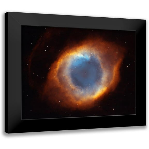 NASA 14x12 Black Modern Framed Museum Art Print Titled - Helix Nebula - a Gaseous Envelope Expelled By a Dying Star