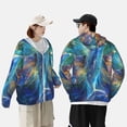 thumbnail image 4 of Vsdgher Sweat à Capuche Imprimé Dauphin Ailé Coloré pour Hommes Femmes, Manches Longues Protection Solaire Pêche pour Course Natation-Moyen, 4 of 7