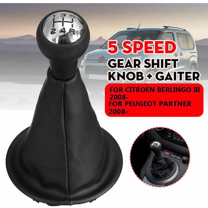 thumbnail image 4 of Leather PU Gear Shift Knob Cover for Citroen Berlingo III MK3 Peugeot Partner, Compatible with Fonepro, 4 of 5